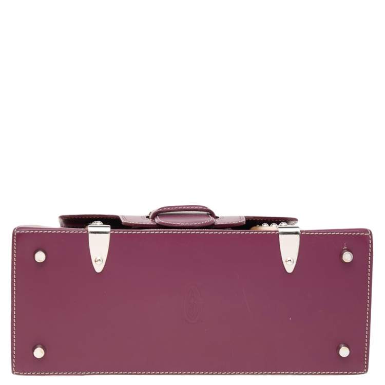 Pre Owned Goyard Burgundy Goyardine Coated Canvas And Leather Saigon PM Top Handle Bag