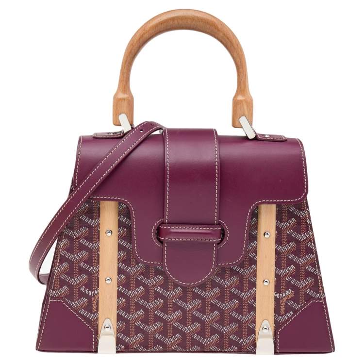 Goyard Burgundy Goyardine Coated Canvas And Leather Saigon PM Top