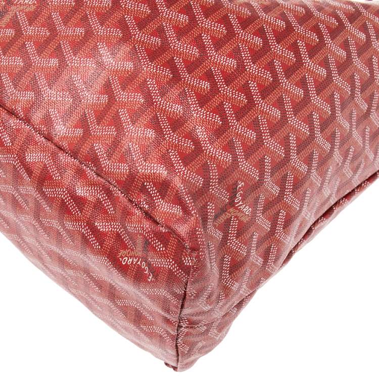 Pre Owned Goyard Red Coated Canvas Saint Louis PM Tote