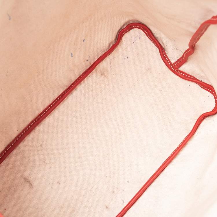 Pre Owned Goyard Red Coated Canvas Saint Louis PM Tote