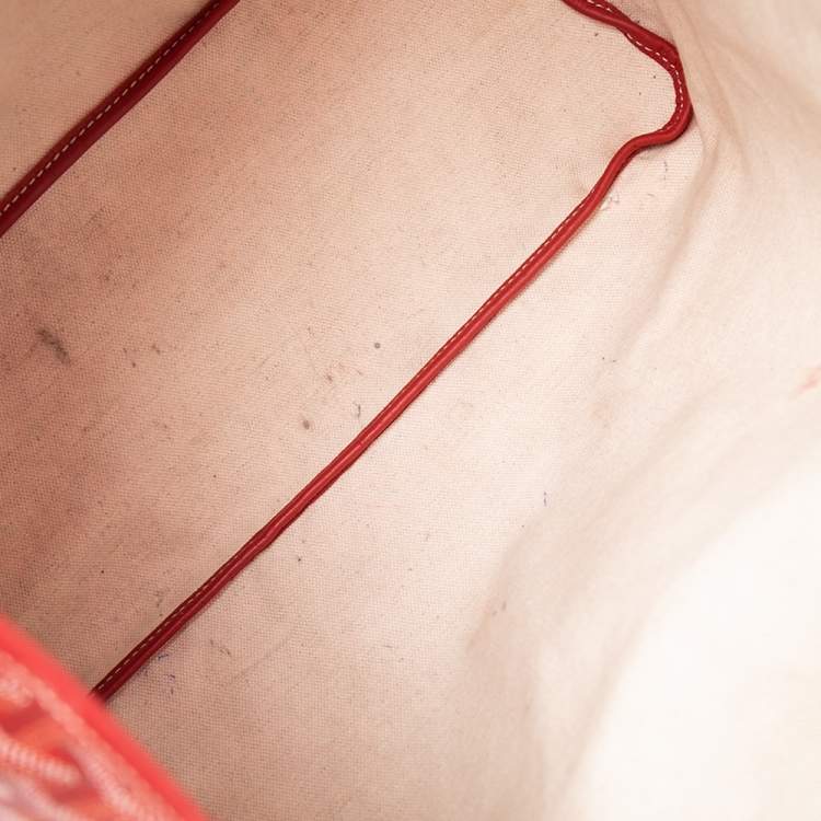 Pre Owned Goyard Red Coated Canvas Saint Louis PM Tote