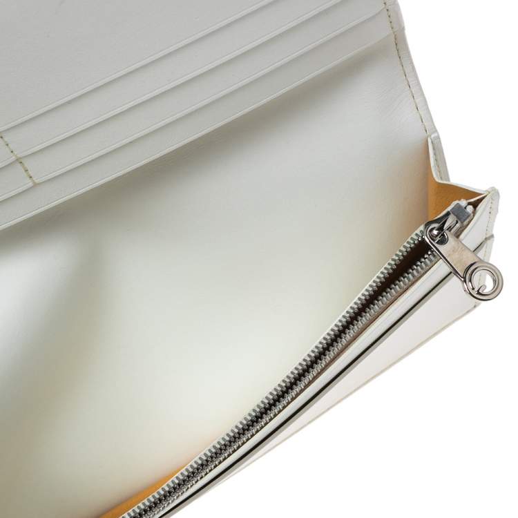 Pre Owned Goyard White Goyardine Coated Canvas Richelieu Wallet