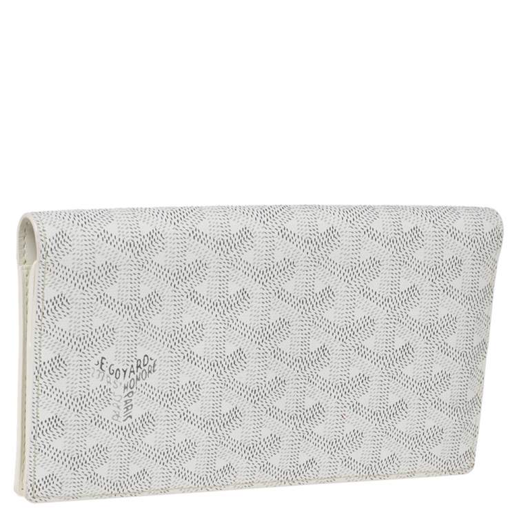 Pre Owned Goyard White Goyardine Coated Canvas Richelieu Wallet