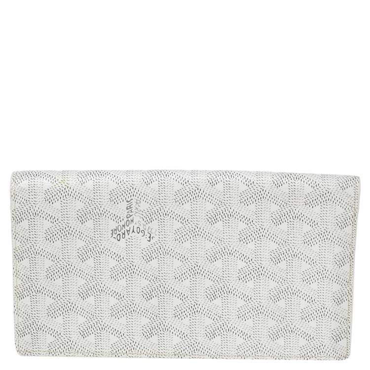 Pre Owned Goyard White Goyardine Coated Canvas Richelieu Wallet