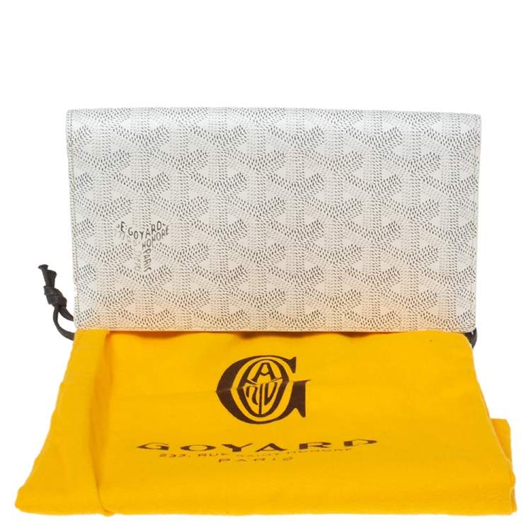 Pre Owned Goyard White Goyardine Coated Canvas Richelieu Wallet