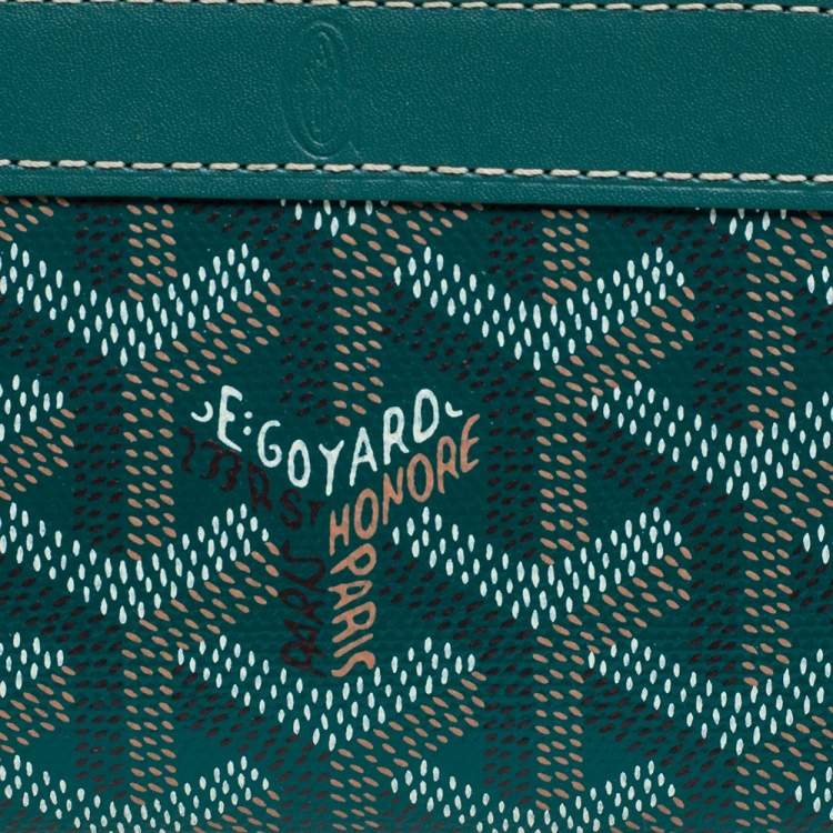 Pre Owned Goyard Green Coated Canvas Goyardine Coin Purse