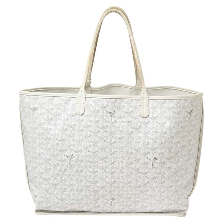 Pre Owned Goyard White Coated Canvas Saint Louis PM Tote 