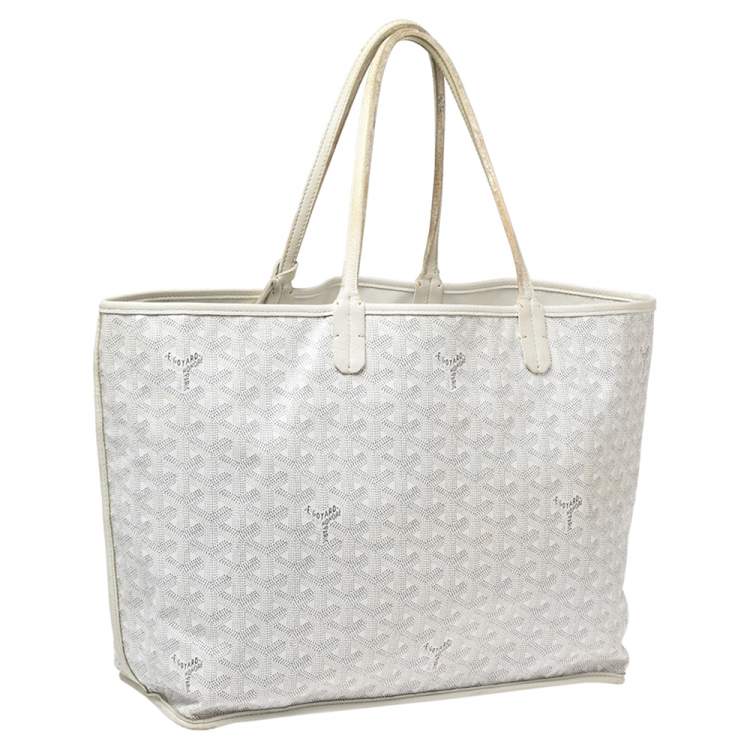 Pre Owned Goyard White Coated Canvas Saint Louis PM Tote 