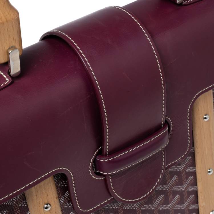Pre Owned Goyard Burgundy Coated Canvas and Leather Saigon Top Handle Bag
