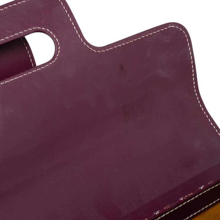 Pre Owned Goyard Burgundy Coated Canvas and Leather Saigon Top Handle Bag
