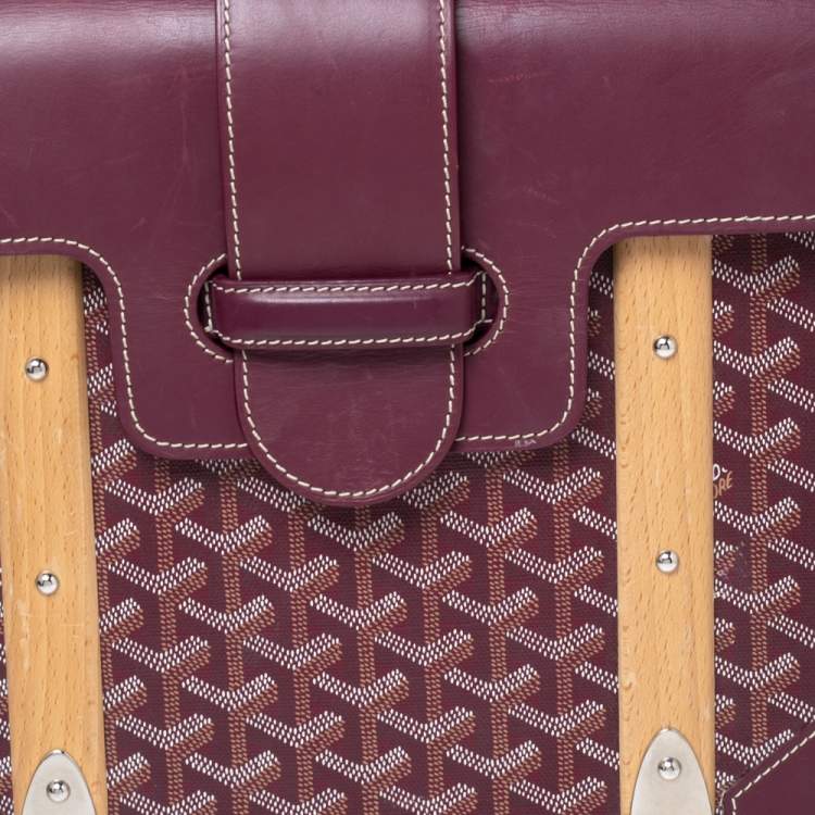 Pre Owned Goyard Burgundy Coated Canvas and Leather Saigon Top Handle Bag