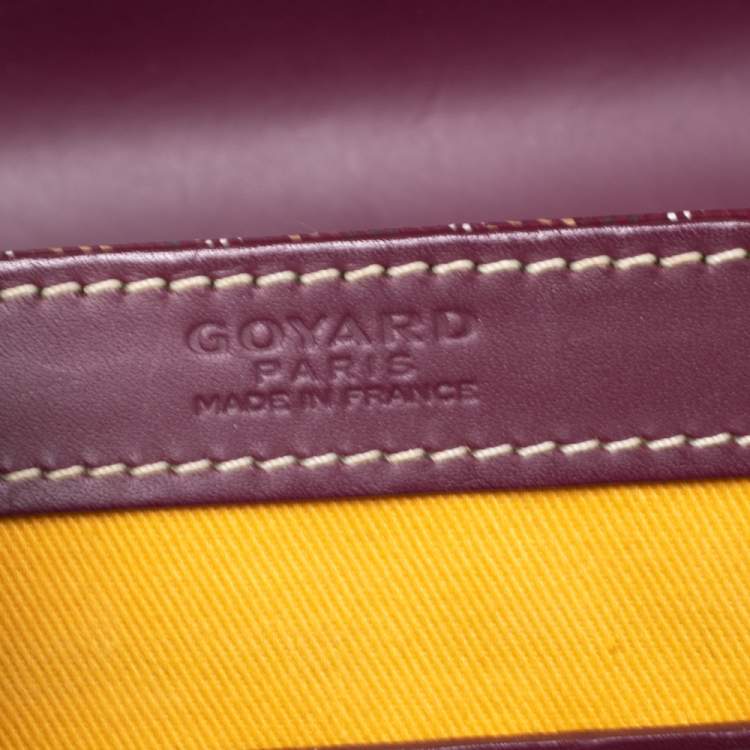 Pre Owned Goyard Burgundy Coated Canvas and Leather Saigon Top Handle Bag