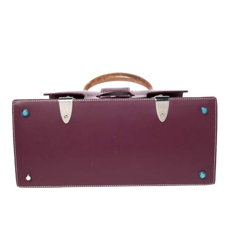 Pre Owned Goyard Burgundy Coated Canvas and Leather Saigon Top Handle Bag