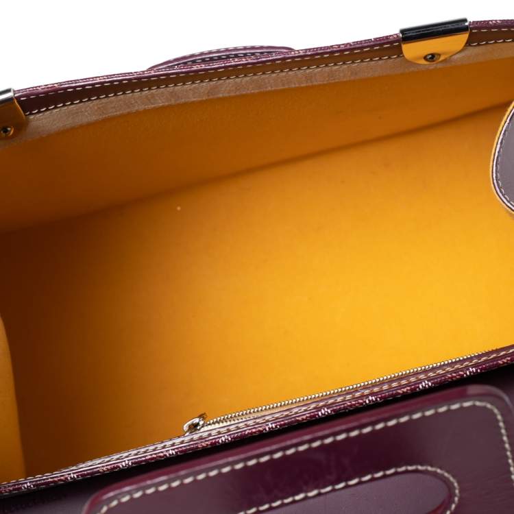Pre Owned Goyard Burgundy Coated Canvas and Leather Saigon Top Handle Bag