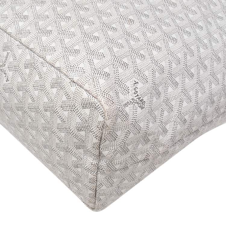 Pre Owned Goyard White Goyardine Coated Canvas St.Louis PM Tote