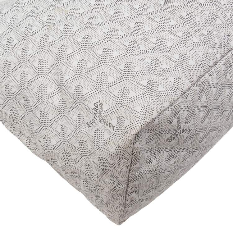 Pre Owned Goyard White Goyardine Coated Canvas St.Louis PM Tote