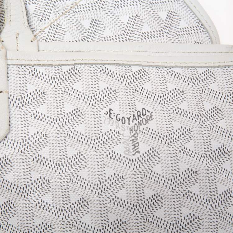 Pre Owned Goyard White Goyardine Coated Canvas St.Louis PM Tote