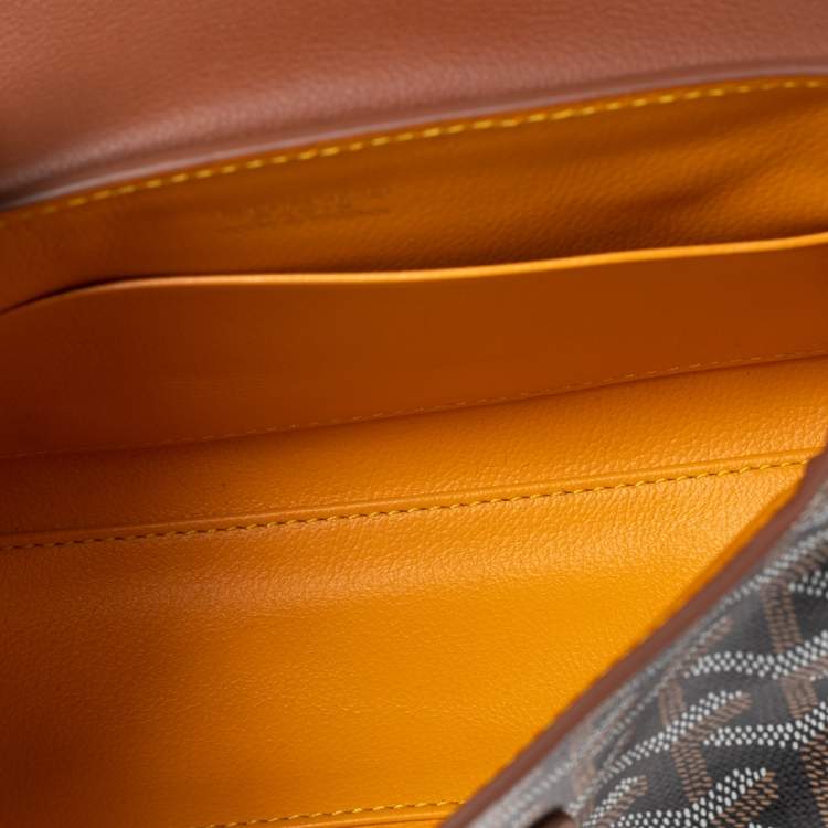 Pre Owned Goyard Brown Goyardine Coated Canvas and Leather Mini Saigon Top Handle Bag