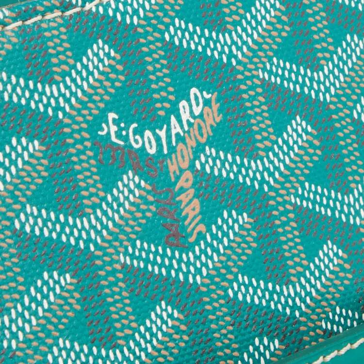 Pre Owned Goyard Green Coated Canvas And Leather Saigon MM Top Handle Bag
