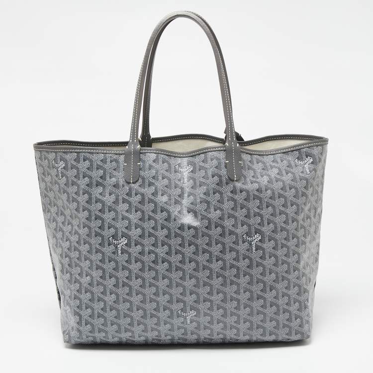 Pre Owned Goyard Grey Goyardine Coated Canvas and Leather Saint Louis PM Tote