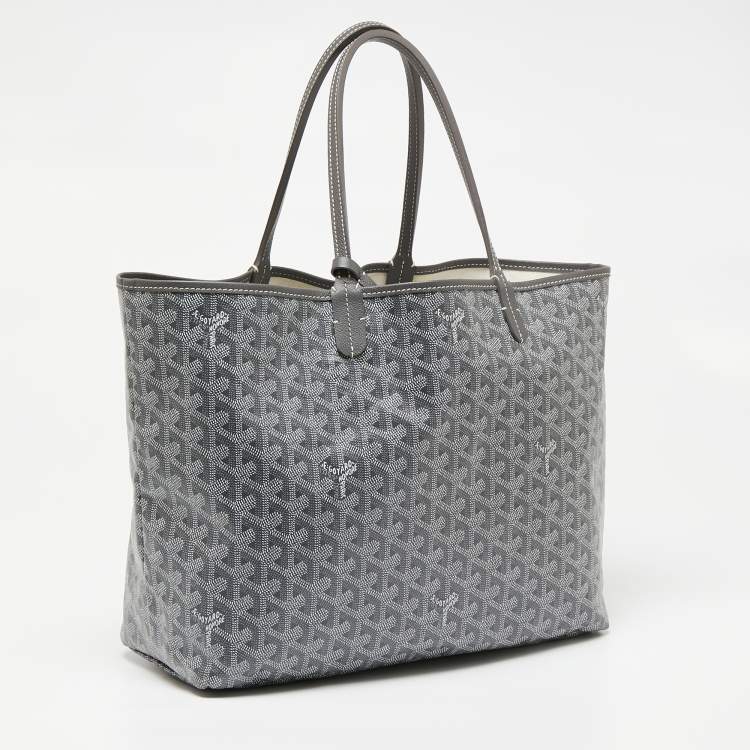 Pre Owned Goyard Grey Goyardine Coated Canvas and Leather Saint Louis PM Tote
