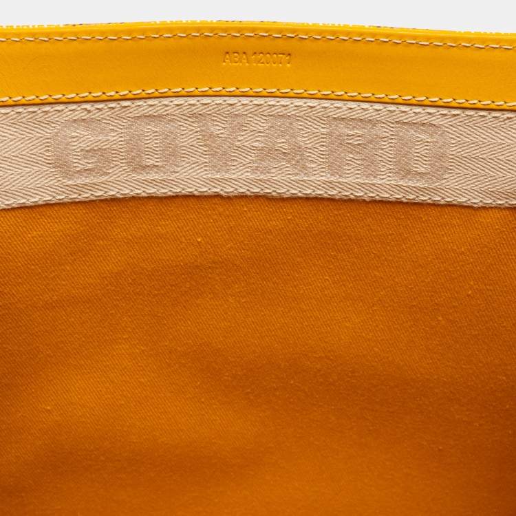 Pre Owned Goyard Yellow Goyardine Coated Canvas and Leather Saigon MM Top Handle Bag