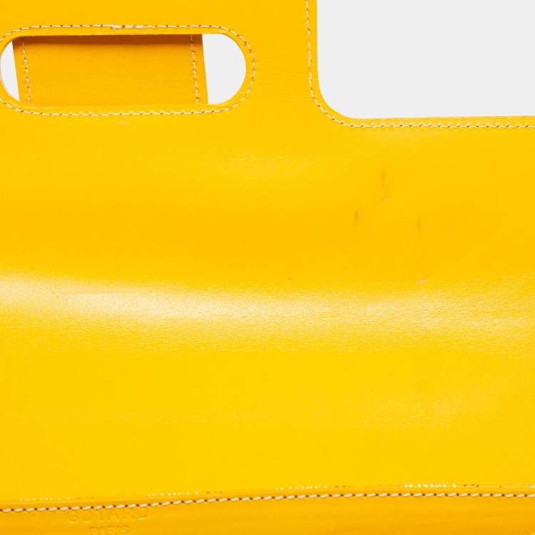 Pre Owned Goyard Yellow Goyardine Coated Canvas and Leather Saigon MM Top Handle Bag