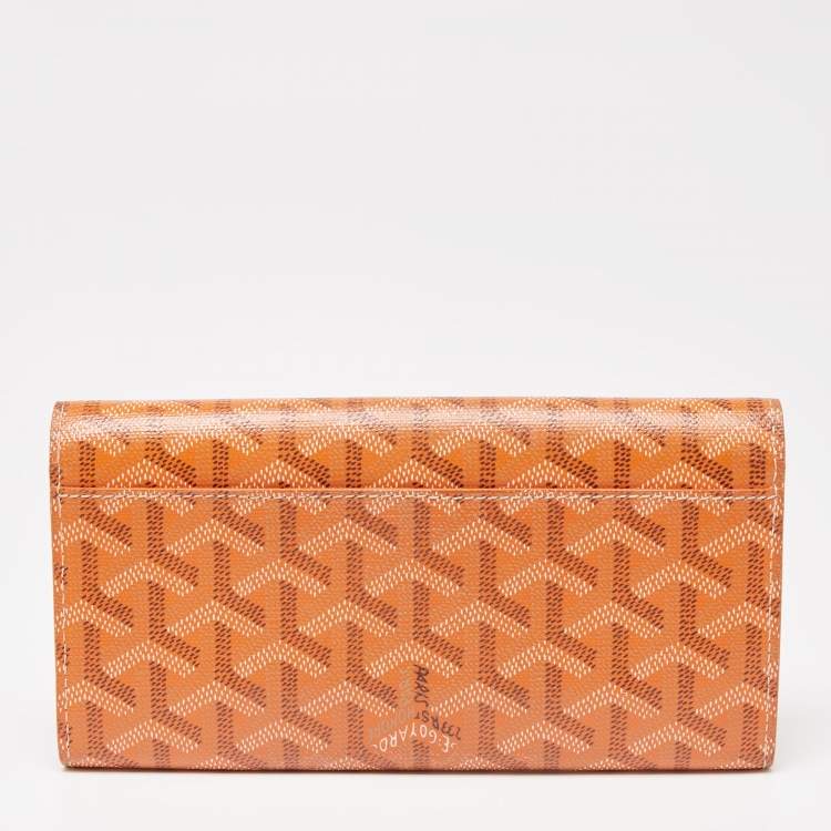 Pre Owned Goyard Orange Goyardine Coated Canvas Varenne Continental Wallet