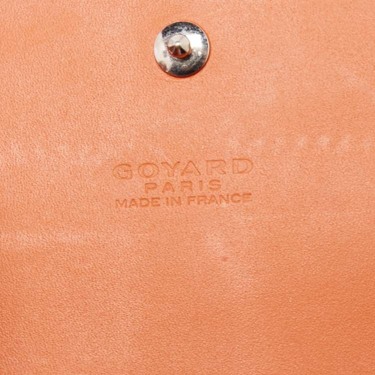 Pre Owned Goyard Orange Goyardine Coated Canvas Varenne Continental Wallet