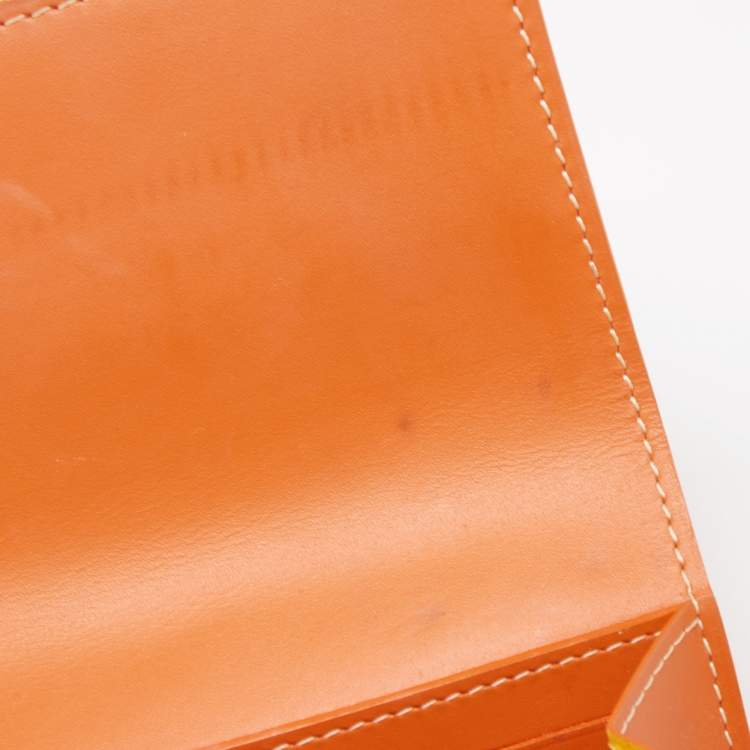 Pre Owned Goyard Orange Goyardine Coated Canvas Varenne Continental Wallet