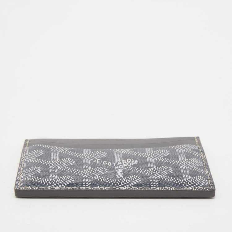 Pre Owned Goyard Grey Goyardine Coated Canvas and Leather Saint Sulpice Card Holder