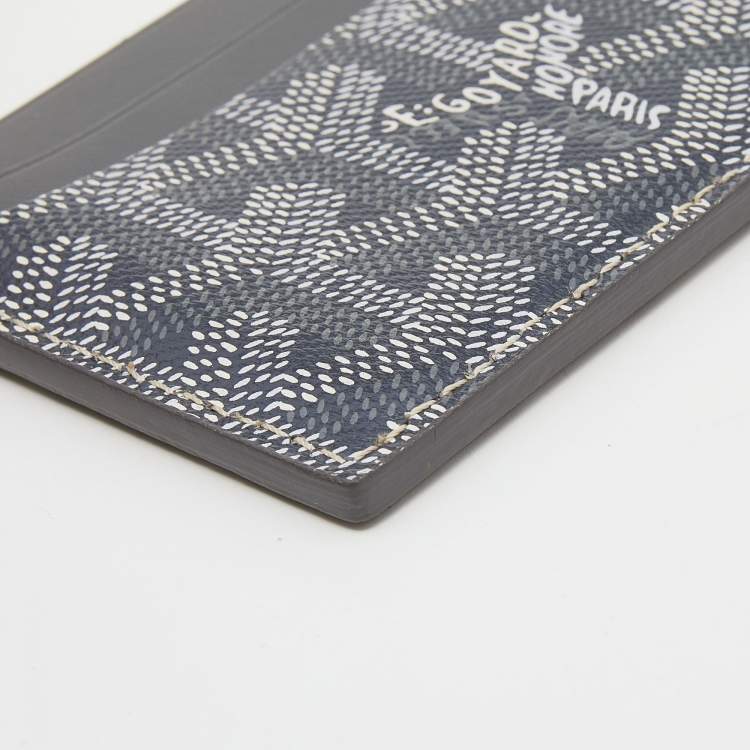 Pre Owned Goyard Grey Goyardine Coated Canvas and Leather Saint Sulpice Card Holder
