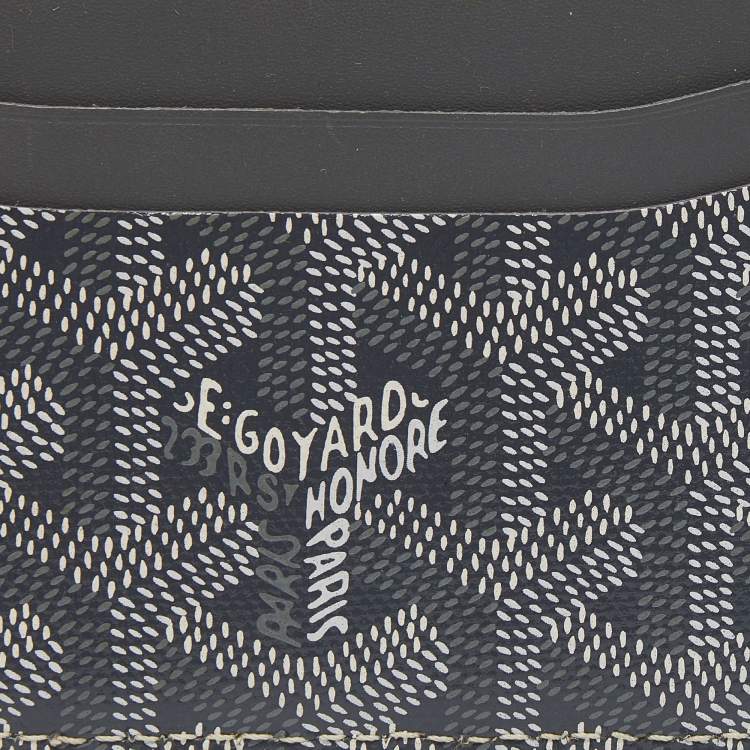 Pre Owned Goyard Grey Goyardine Coated Canvas and Leather Saint Sulpice Card Holder