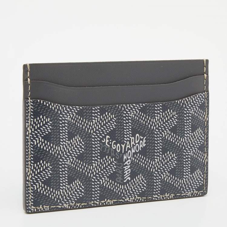 Pre Owned Goyard Grey Goyardine Coated Canvas and Leather Saint Sulpice Card Holder