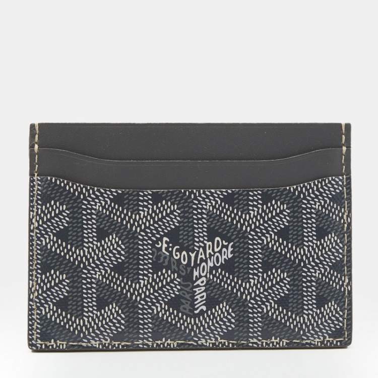 Pre Owned Goyard Grey Goyardine Coated Canvas and Leather Saint Sulpice Card Holder
