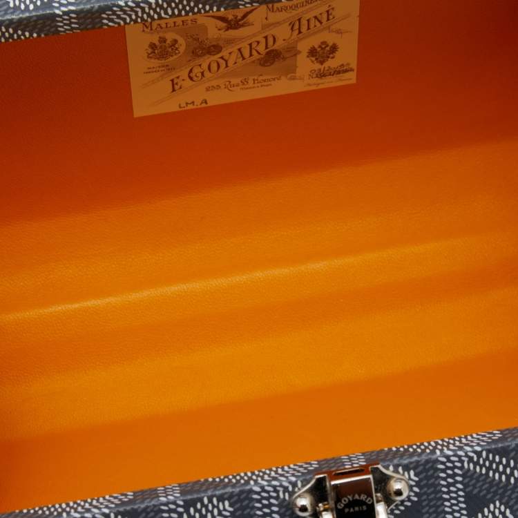 Pre Owned Goyard Grey Leather And Coated Canvas Minaudiere Bag