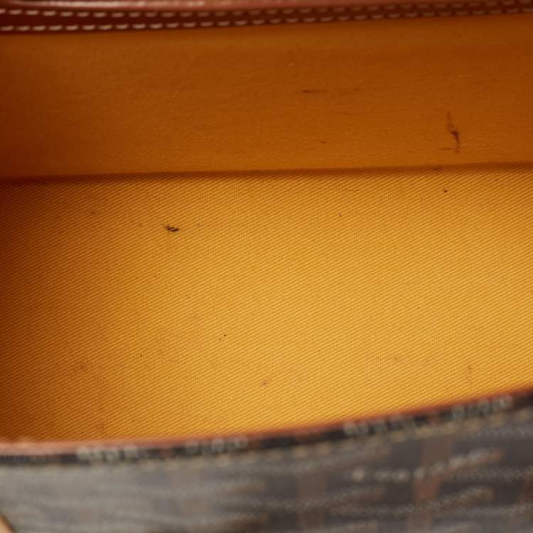 Pre Owned Goyard Brown Goyardine Coated Canvas and Leather Saigon PM Top Handle Bag