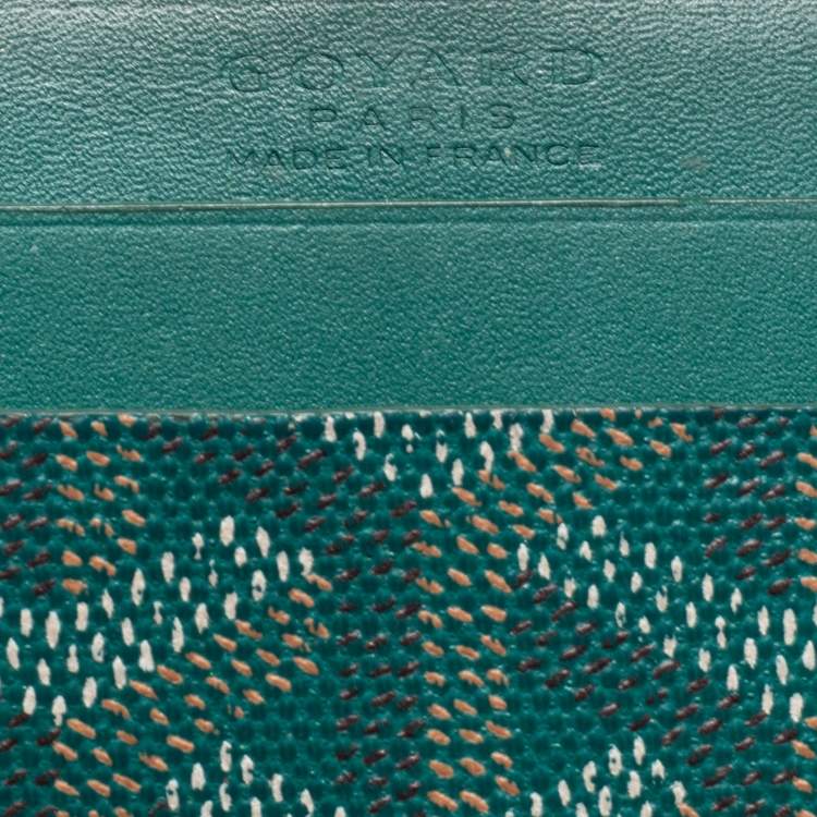 Pre Owned Goyard Green Goyardine Coated Canvas and Leather Saint Sulpice Card Holder