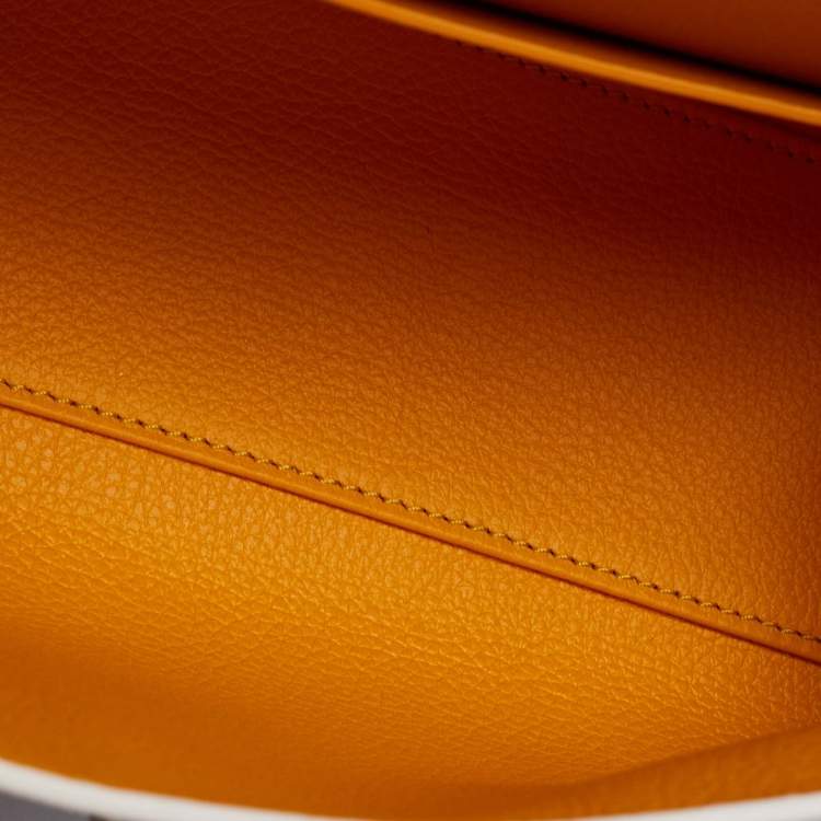 Pre Owned Goyard White Goyardine Coated Canvas and Leather Mini Saigon Top Handle Bag