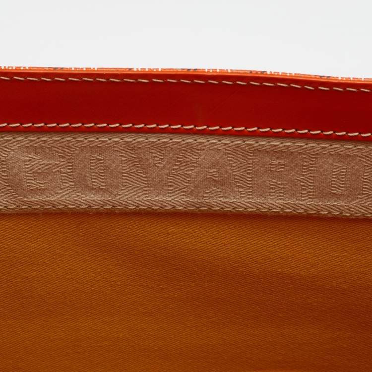 Pre Owned Goyard Orange Goyardine Coated Canvas And Leather Saigon MM Top Handle Bag