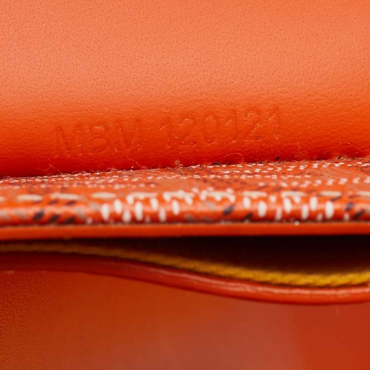 Pre Owned Goyard Orange Goyardine Coated Canvas And Leather Saigon MM Top Handle Bag