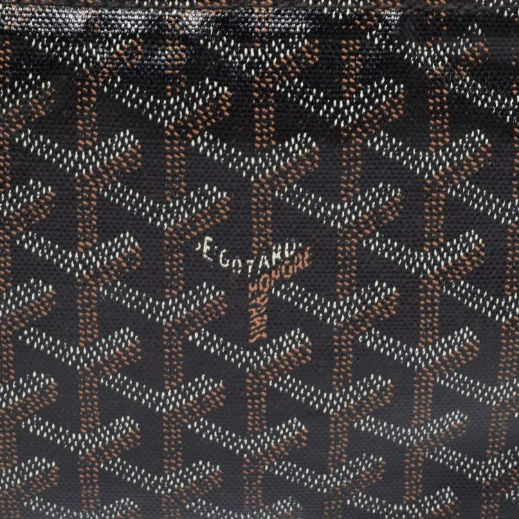 Pre Owned Goyard Black Goyardine Coated Canvas PM Senat Clutch