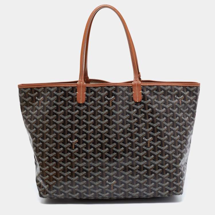 Pre Owned Goyard Brown Goyardine Coated Canvas and Leather Saint Louis PM Tote