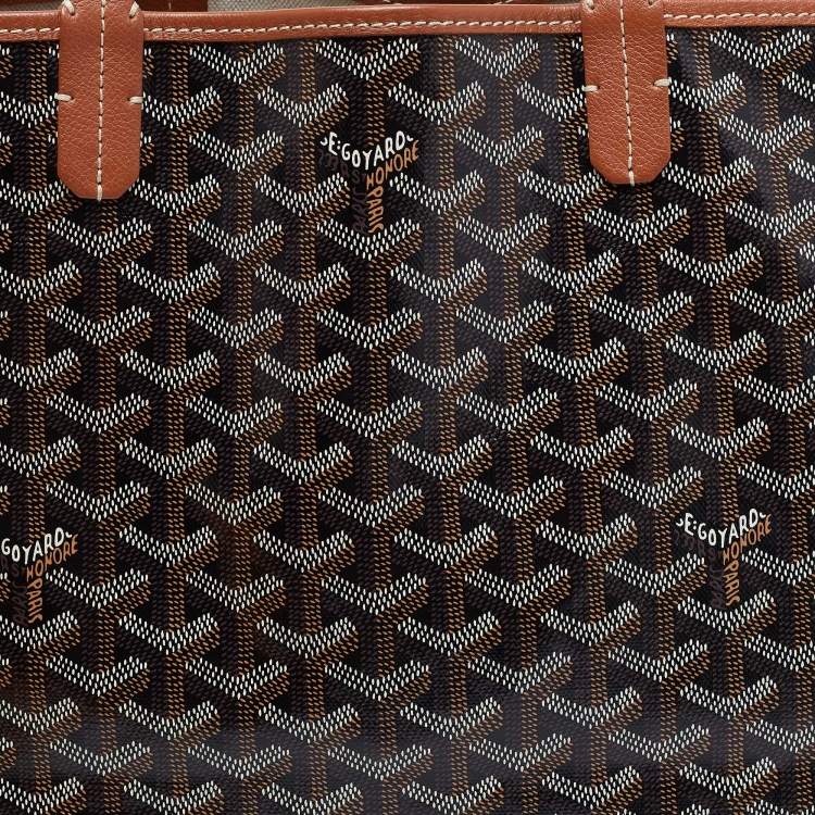 Pre Owned Goyard Brown Goyardine Coated Canvas and Leather Saint Louis PM Tote