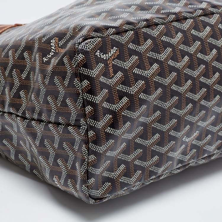 Pre Owned Goyard Brown Goyardine Coated Canvas and Leather Saint Louis PM Tote