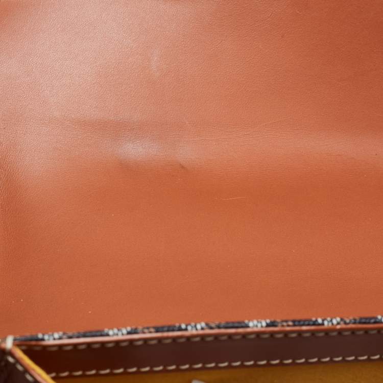 Pre Owned Goyard Brown Goyardine Coated Canvas and Leather Saigon MM Top Handle Bag