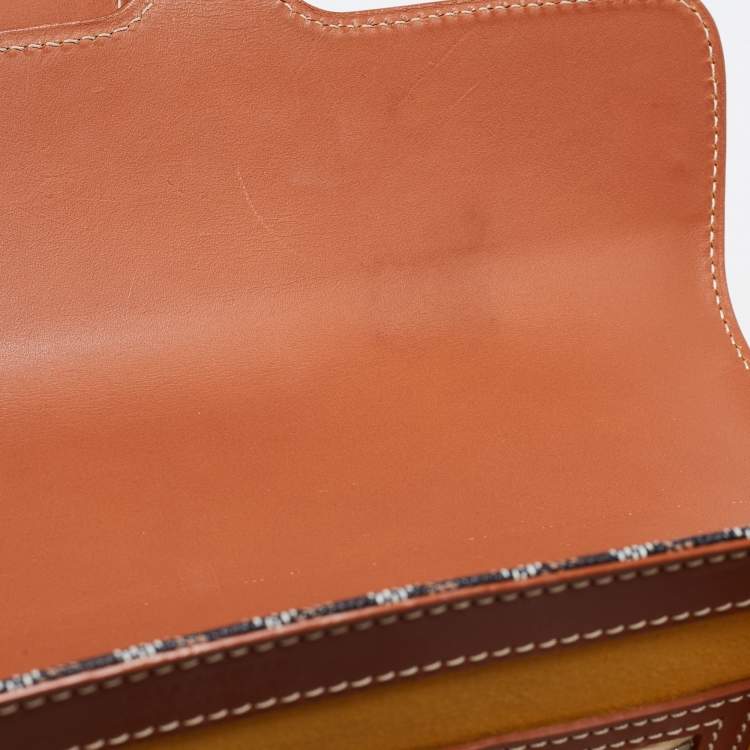 Pre Owned Goyard Brown Goyardine Coated Canvas and Leather Saigon MM Top Handle Bag