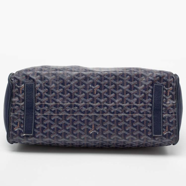 Pre Owned Goyard Navy Blue Coated Canvas Hardy Tote