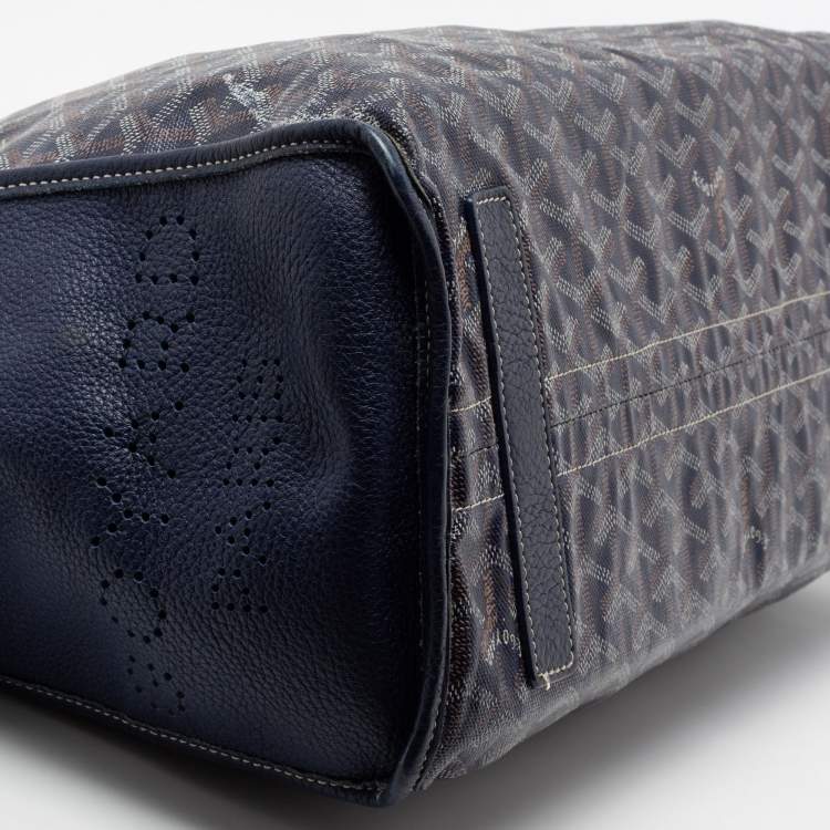 Pre Owned Goyard Navy Blue Coated Canvas Hardy Tote