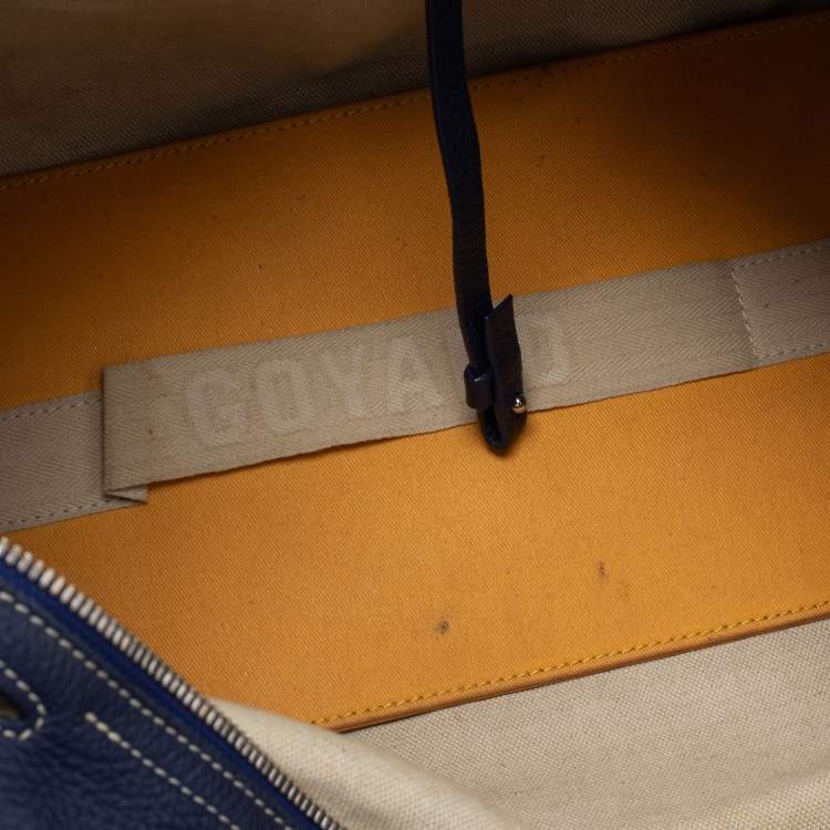 Pre Owned Goyard Navy Blue Coated Canvas Hardy Tote